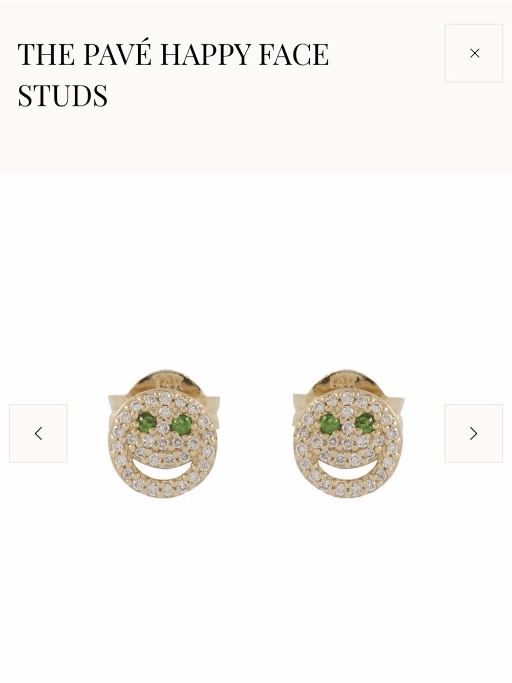 Lisa Gozlan 14kt and diamond happy face studs.  Brand new.